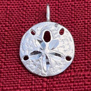 Vintage Sterling Silver Sand Dollar Pendant Charm